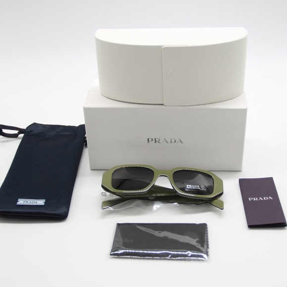 NEW PRADA GREEN PR17WS 13N5S0 UNISEX GREEN SUNGLASSES PRADA SPR 17W 13N-5S0 - Picture 14 of 14